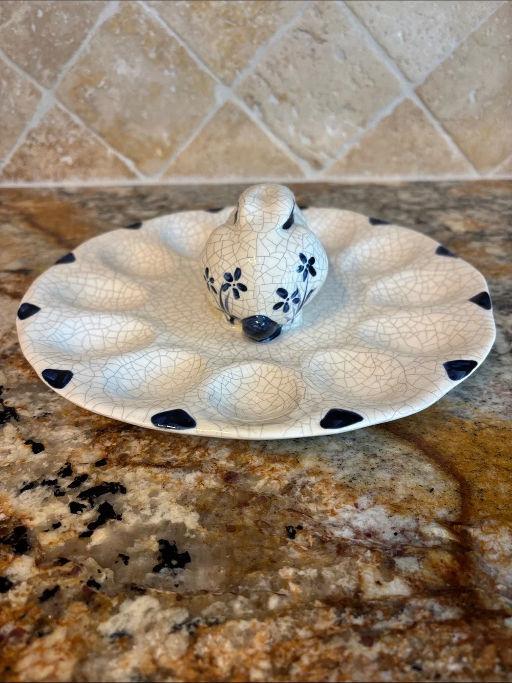 Adorable Dedham Rabbit Deviled Egg Platter by The Potting Shed